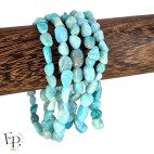 Bracelet en pierre naturelle Amazonite roulée bleu turquoise – pierres de taille petite et moyenne - cadeau pierre anti stress