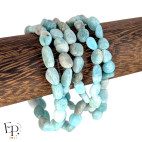 Bracelet en pierre naturelle Amazonite roulée bleu turquoise – pierre de taille moyenne - apaisement et harmonie
