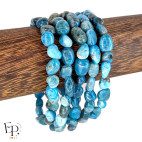 Bracelets en pierre naturelle Apatite bleue roulée turquoise – cadeau confiance et communication