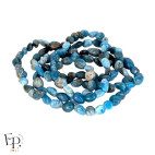 Bracelets en pierre naturelle Apatite bleue roulée turquoise de Madagascar