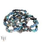 Bracelets en pierre naturelle Chrysocolle-Shattuckite roulée bleu turquoise – communication et clarté