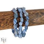 Bracelets en pierre naturelle Cyanite bleue roulée bleu clair – pierres de grande taille - clarté et communication