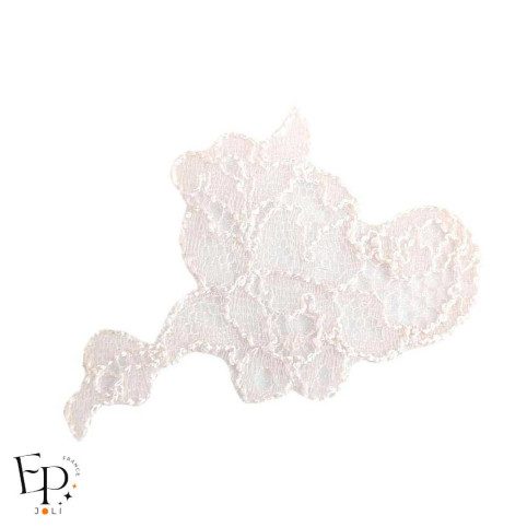 Petit bouquet thermocollant nude en dentelle de Calais- Caudry®  maison Jean Bracq  - détail