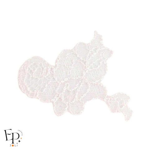 Petit bouquet thermocollant nude en dentelle de Calais- Caudry®  maison Jean Bracq  - détail