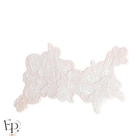 Grand bouquet thermocollant nude en dentelle de Calais- Caudry®  maison Jean Bracq  - détail