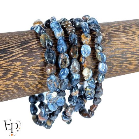 Bracelets en pierre naturelle Piétersite roulée bleu marine – force intérieure et confiance - petites pierres