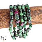 Bracelets en pierre naturelle Rubis-Zoisite roulée verte – équilibre, force et vitalité