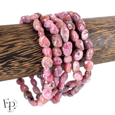 Bracelets en pierre naturelle Rhodonite – amour et équilibre émotionnel - pierres petites et moyennes