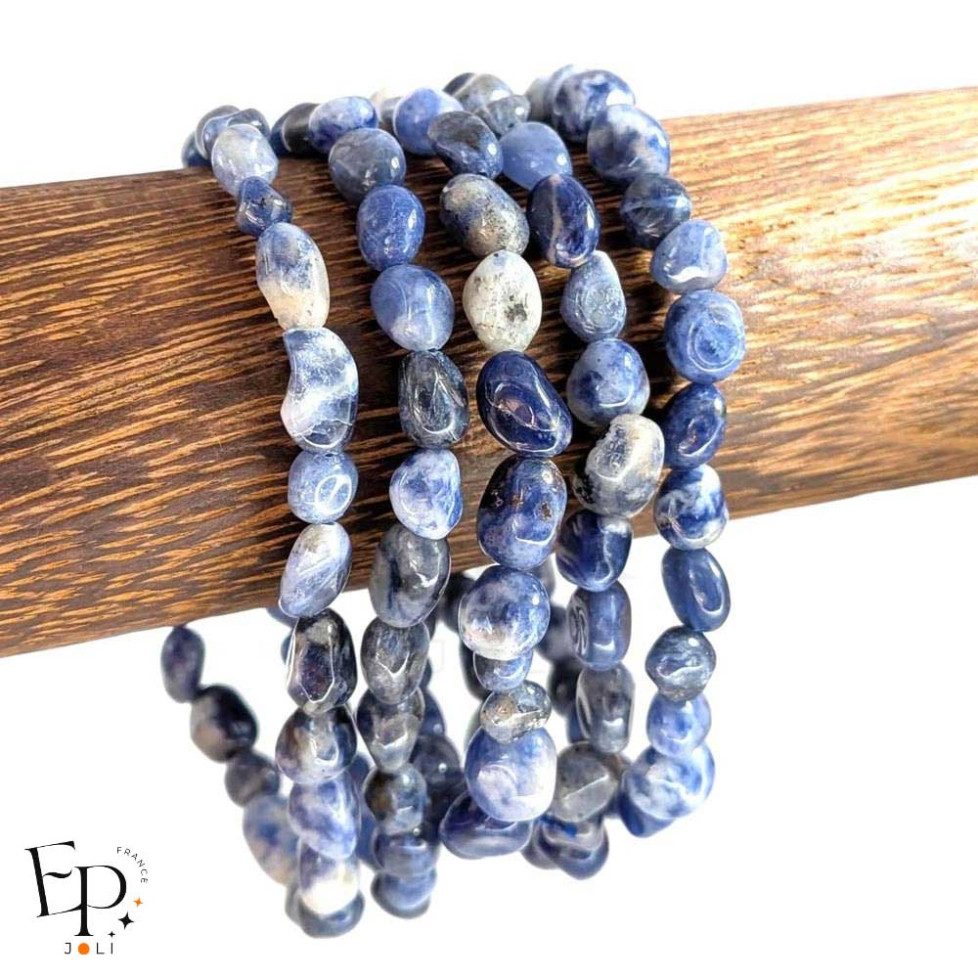 Bracelets en pierre naturelle Sodalite roulée bleu – calme, sérénité et clarté mentale - petites pierres