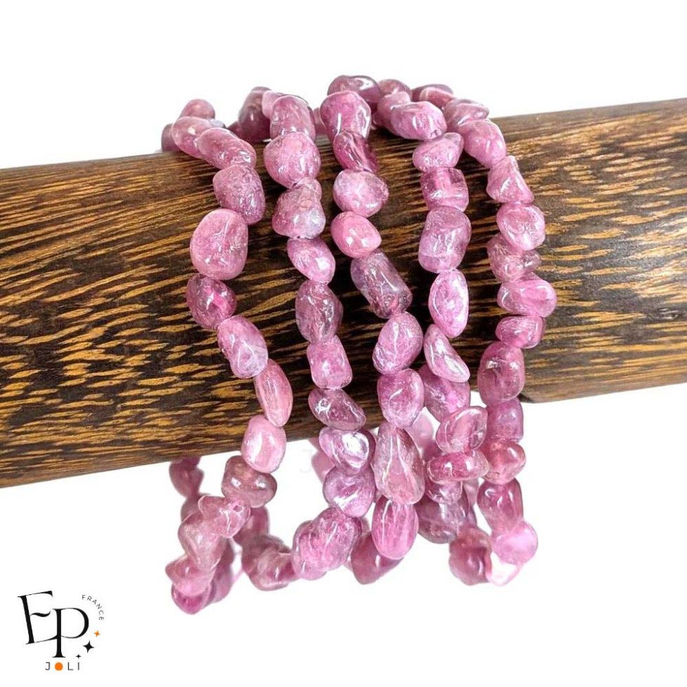 Bracelets Tourmaline rose – pierre roulée naturelle - bijou sérénité