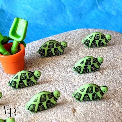 Boutons Tortue Verte 15 mm