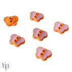 Boutons Papillon Parme Orange 12 mm - face et dos