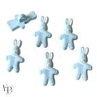 Boutons à queue Lapin Bleu ciel 18 mm - Face et dos