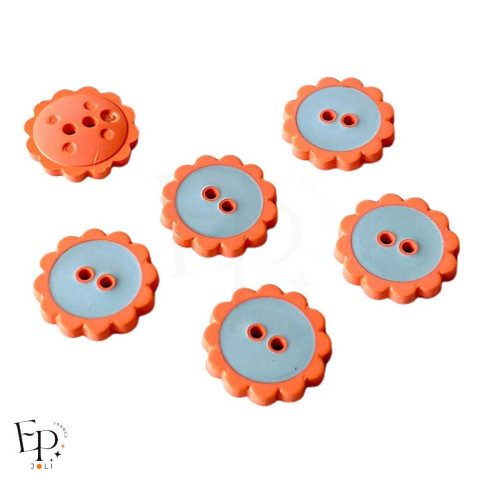 Boutons Tournesol Bleu cérulé Rose thé 18 mm