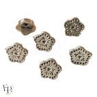 Boutons à queue métallisés Fleur Argent 11 mm