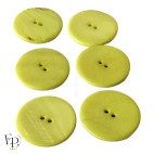 Boutons Nacre Vert gravés Fleur 30 mm - face et dos