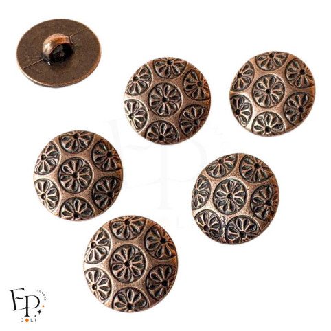 Boutons à queue ABS Métallisé Bronze  15 mm - face et dos
