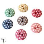 Boutons Etoiles Blanches divers coloris 12 mm