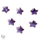 Boutons Métallisés à queue Etoile Violet  8 mm - Face et dos