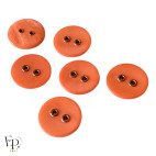 Boutons Nacre Orange corail 20 mm - Face et dos