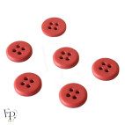 Boutons Rouge Corail 12 mm - Face et dos