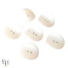 Boutons synthétiques Blanc nacré incurvé 20 mm - Face et dos
