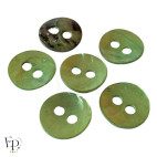 Boutons Nacre Vert asperge 25 mm - Face et dos