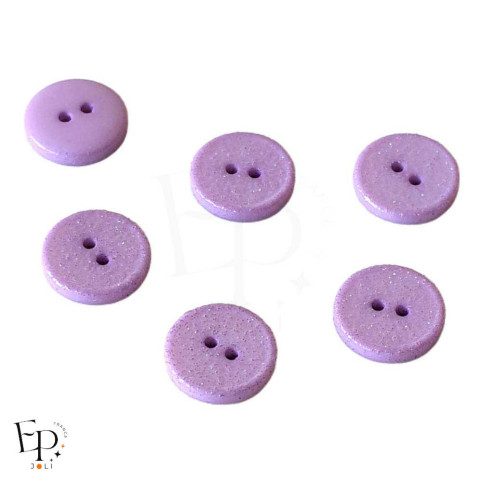 Boutons Violet Paillettes Arc-en-ciel 10 mm - Face et dos