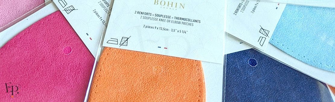 Renforts suédine ovales préperforés et thermocollants de marque Bohin